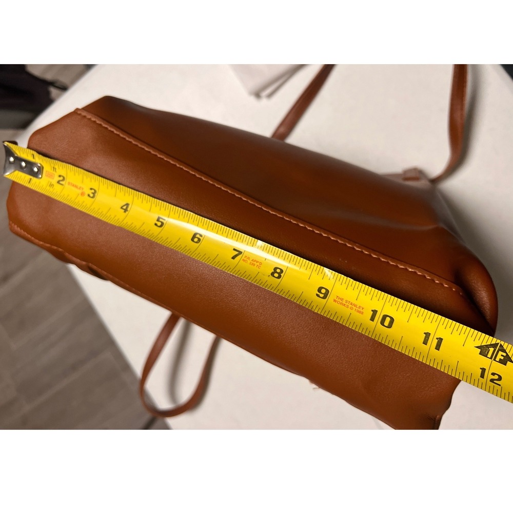 Henny + Lev Vegan Leather Tote Bag Brown Minimalist Shoulder Bag NWT Medium - Picture 10 of 15